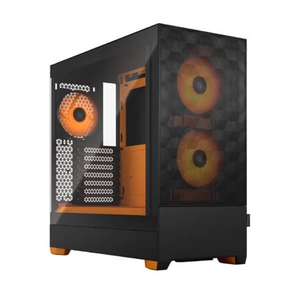 Fractal Design Pop Air RGB Orange Core TG Clear Tint ATX Mid Tempered Glass Tower Cabinet