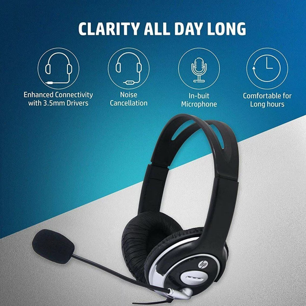 HP B4B09PA Wired On-Ear Headphone with Mic and 3.5mm Jack