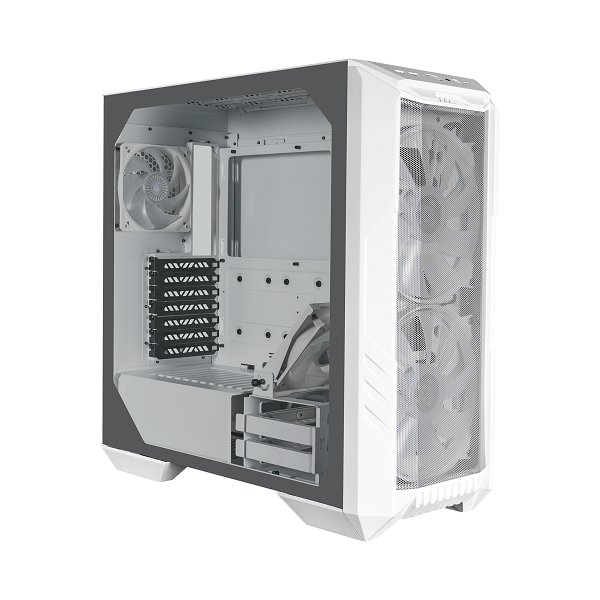 Cooler Master MasterCase HAF 500-White ARGB ATX Gaming Cabinet with Tempered Glass Side Panel (White)