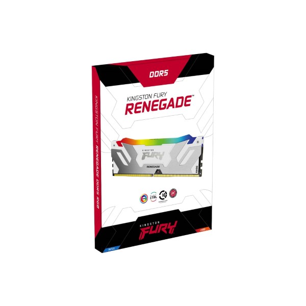 Kingston Fury Renegade RGB 16GB 6000MHz DDR5 CL32 Desktop Memory (White)