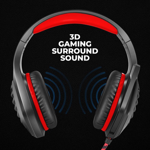 Cosmic Byte GS430 Red Gaming Headphone with 7 Color RGB Led and Microphone (Red)