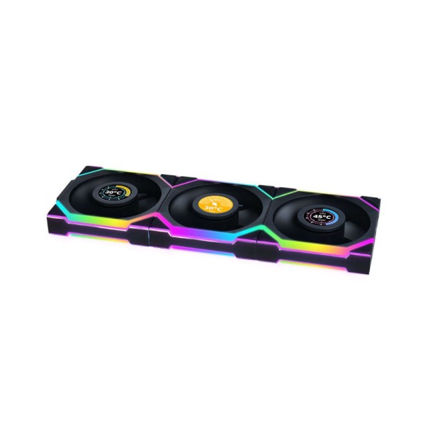 Lian-Li Uni Fan SL120 LCD Wireless ARGB 120mm 3-Fan kit Cabinet Fans (Black)