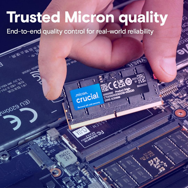Crucial Basics 16GB 4800MHz DDR5 SODIMM Laptop Memory