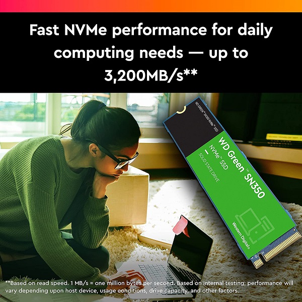 WD Green SN350 2TB NVMe M.2 PCIe Gen3.0 Internal SSD