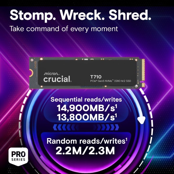 Crucial T710 4TB Gen 5 PCIe NVMe M.2 SSD