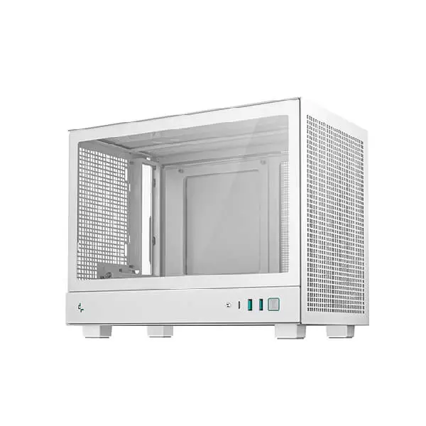 DeepCool CH160 White M-ATX Mini-Tower Cabinet With Tempered Glass Side Panel (White)