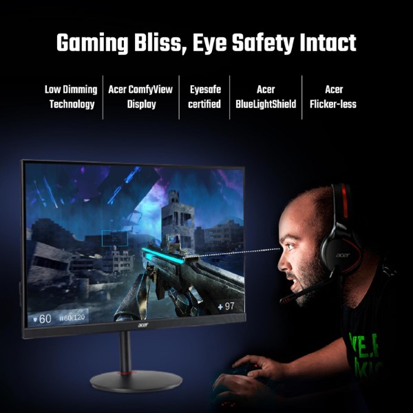 Acer Nitro XV272U V3 27-inch WQHD 180Hz 1ms IPS Panel Gaming Monitor