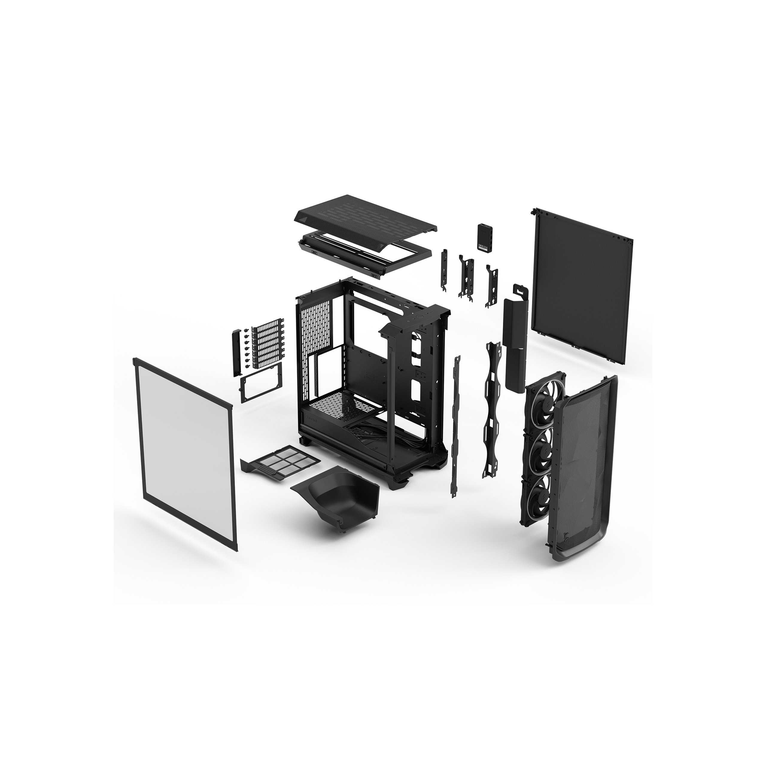 Fractal design Meshify 3 Ambience Pro RGB Black TG Light Tint E-ATX Mid Tower Pc Cabinet