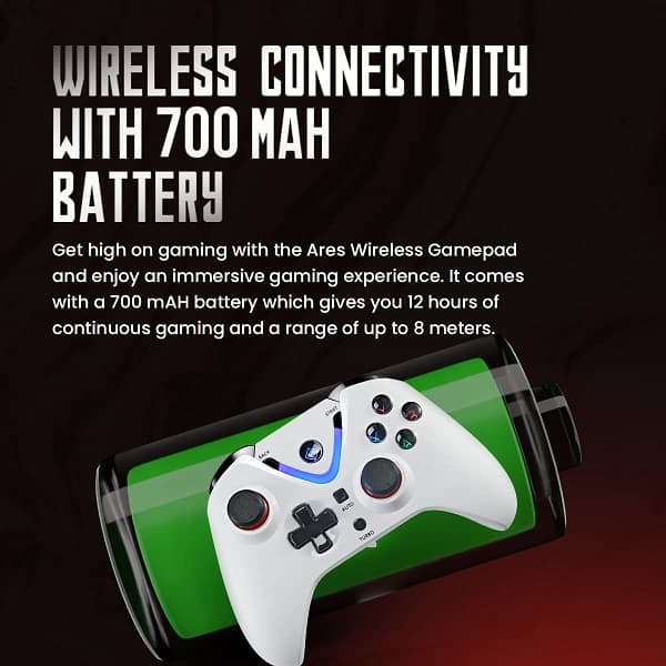 Cosmic Byte Ares Wireless Gamepad for PC (White)