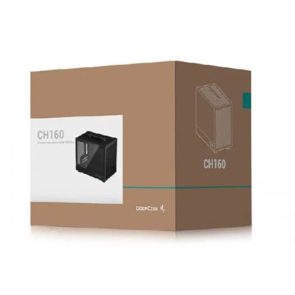 DeepCool CH160 M-ATX Mini-Tower Cabinet With Tempered Glass Side Panel (Black)