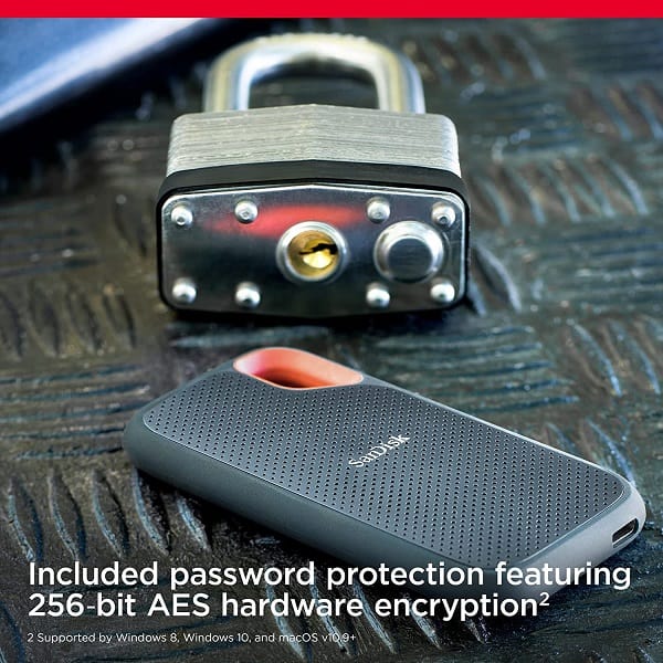 Sandisk Extreme E61 2TB Portable SSD with Up to 1050MB/s Read, 1000MB/s Write Speed and IP55 Water/Dust Resistance