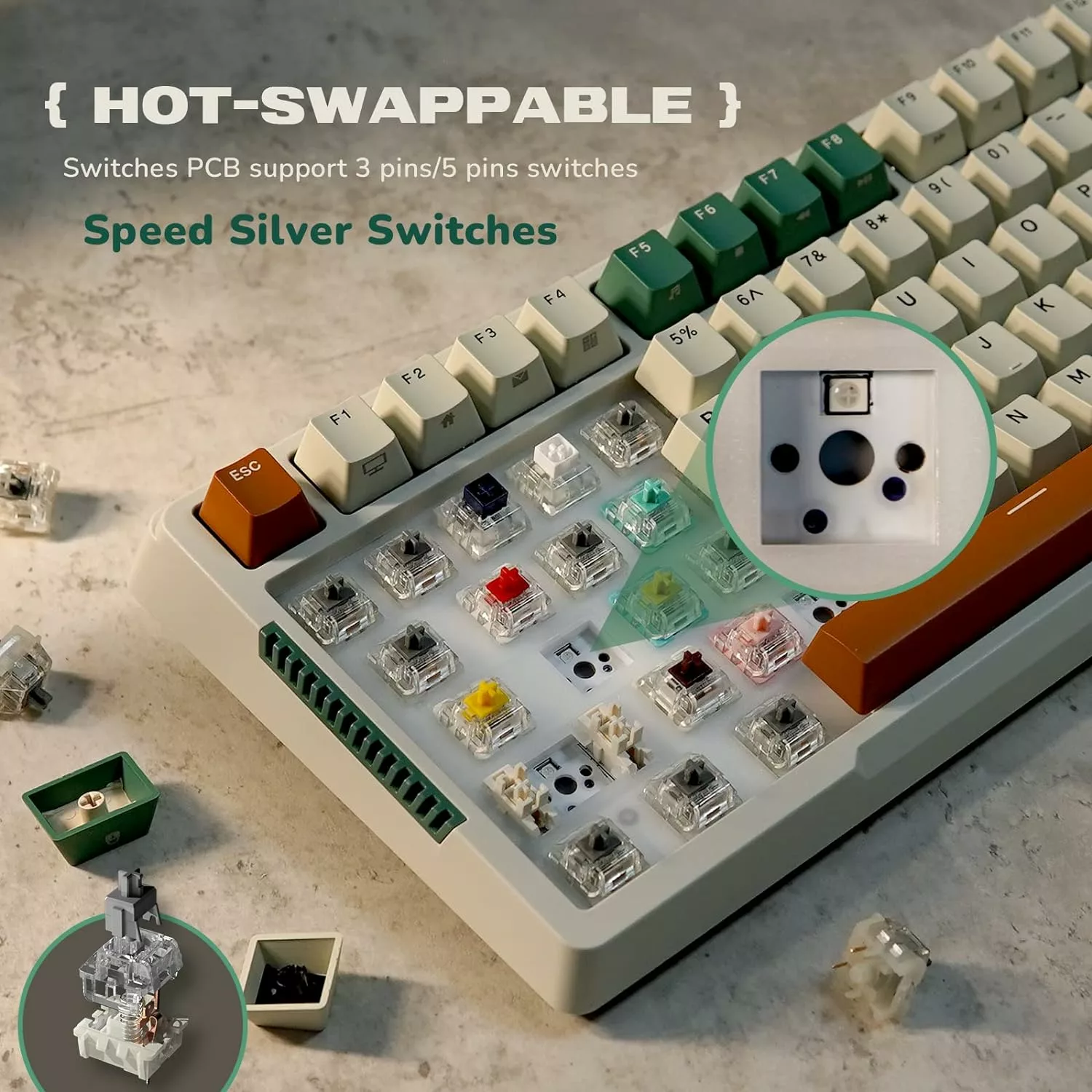 Royal Kludge RK H81 Timing Machine (Sky Cyan Switch) Mechanical Wireless Gaming Keyboard