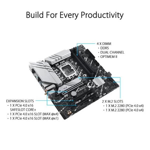 Asus Prime B760M-A WiFi DDR5 Intel 13th/12th Gen LGA 1700 M-ATX motherboard
