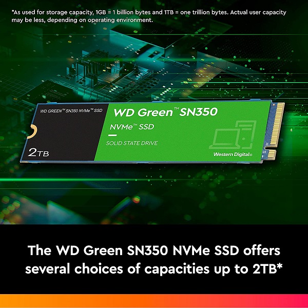 WD Green SN350 2TB NVMe M.2 PCIe Gen3.0 Internal SSD