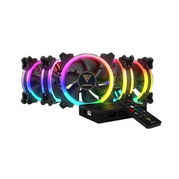 Gamdias Aeolus M2-1205R – 120mm ARGB Case 5 Fan Pack