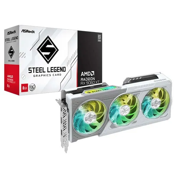 AsRock RX 9060XT Steel Legend OC 8GB OC Graphics Card