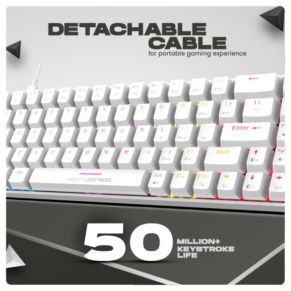 Cosmic Byte CB-GK-36 Artemis 68 Key Per Key RGB Wired Mechanical Gaming Keyboard with Outemu Blue Swappable Switches and Software (White)