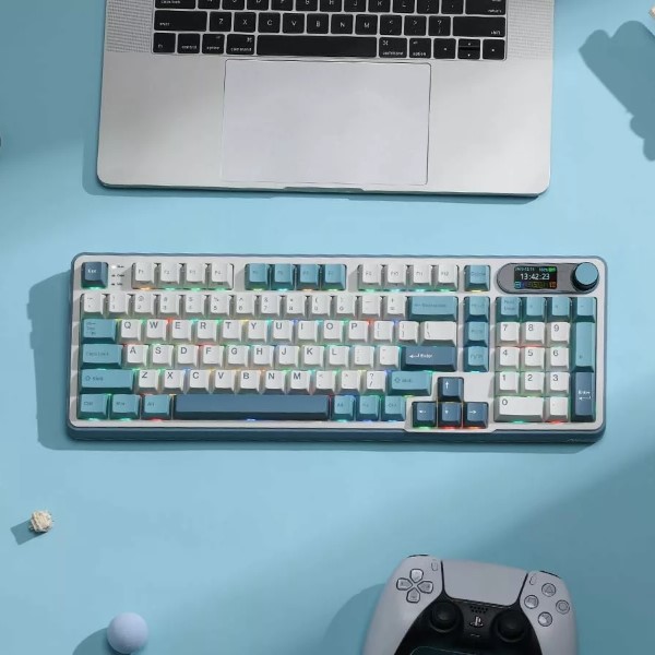 Royal Kludge RK S98 Light Cloud (Brown Switch) Wireless Mechanical Gaming Keyboard With Smart Display