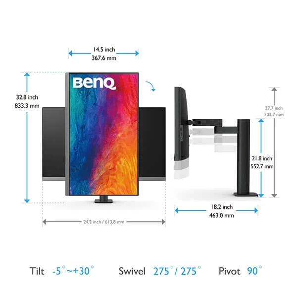 BenQ PD2706UA 27-Inch 4K UHD 60Hz 5ms IPS Panel Professional Designer Monitor with Display HDR400