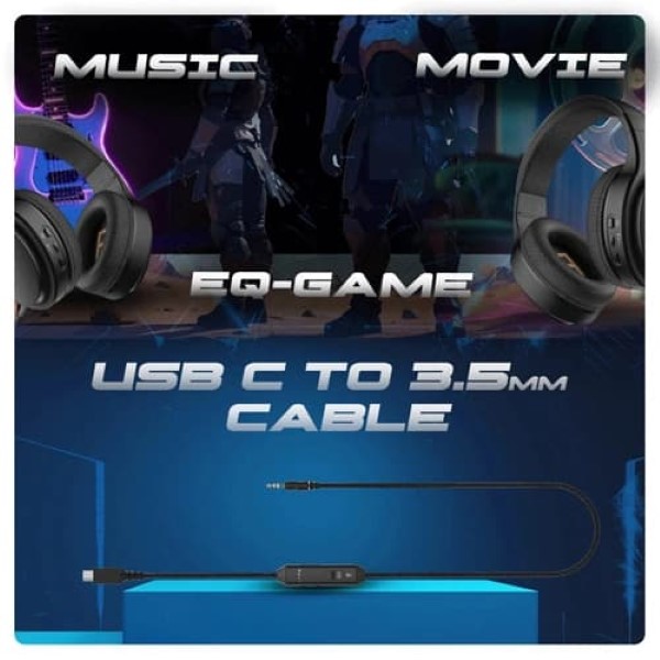 Cosmic Byte Inferno Wireless Plus Wired Gaming Headset With Mic (Black)