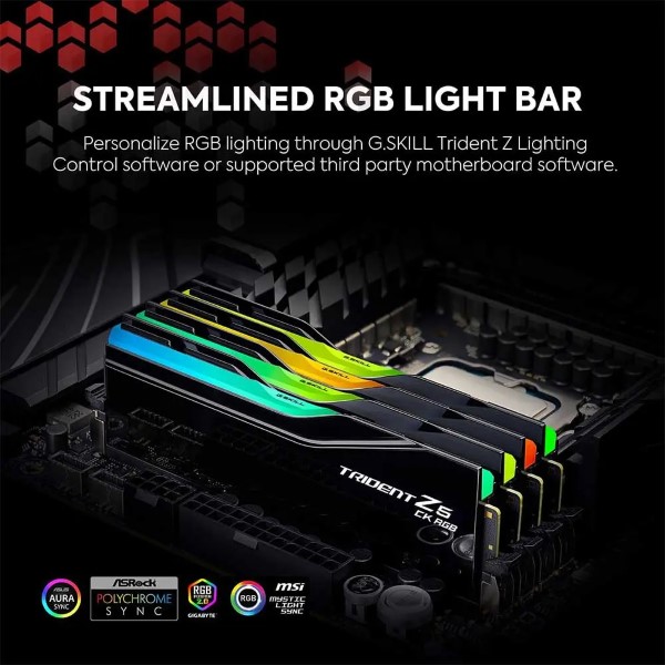 GSkill Trident Z5 CK RGB 48GB (24GB X 2) 8200mhz DDR5 CL40 Desktop Memory (Mirror Black)