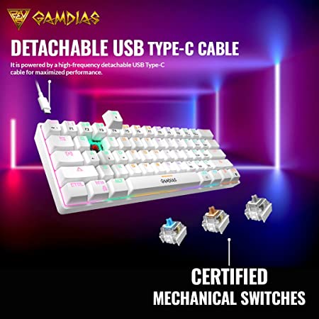 Gamdias Hermes E4 3-in-1 Combo with RGB Mechanical Gaming Keyboard RGB Mouse and Mousepad (White)
