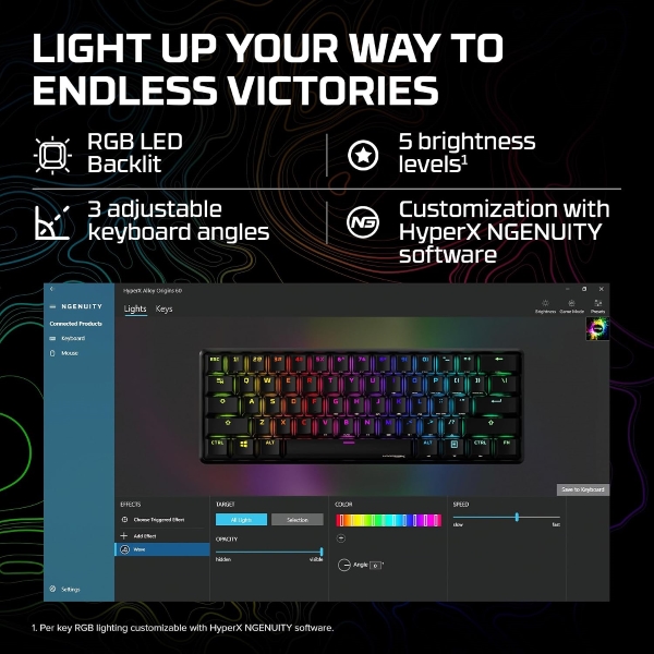 HyperX Alloy Origins Blue RGB Mechanical USB Gaming Keyboard (Blue Clicky)