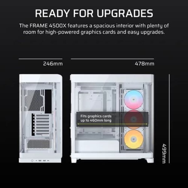Corsair Frame 4500X RS-R ARGB Panoramic Glass E-ATX Mid Tower Cabinet White