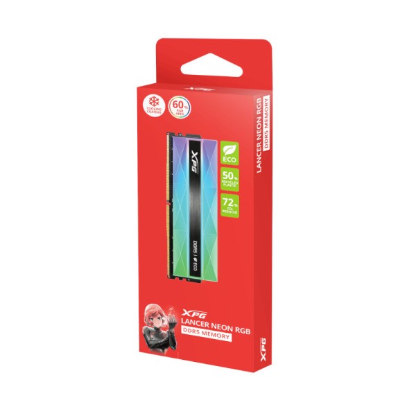 XPG Lancer Neon RGB 16GB 6000mhz DDR5 CL30 Desktop Memory