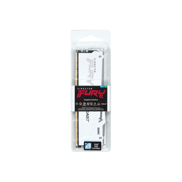 Kingston Fury Beast RGB 32GB 6000MHz White DDR5 (32GB x 1) Desktop Memory (KF560C40BWA-32)