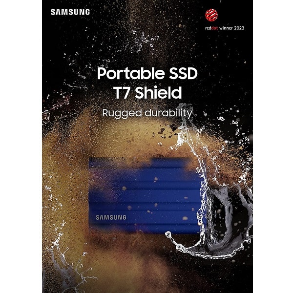 Samsung T7 Shield 1TB Portable SSD with Rugged, IP65 Water and Dust Resistant (Black)