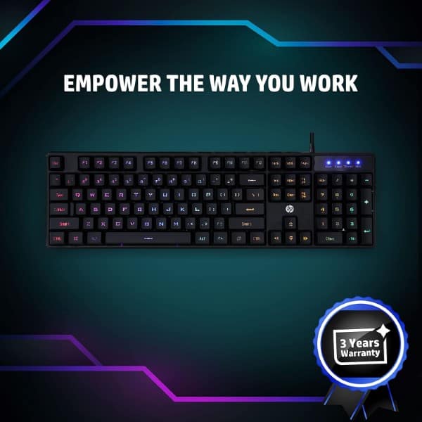 HP K300 RGB Backlit Membrane Wired Gaming Keyboard