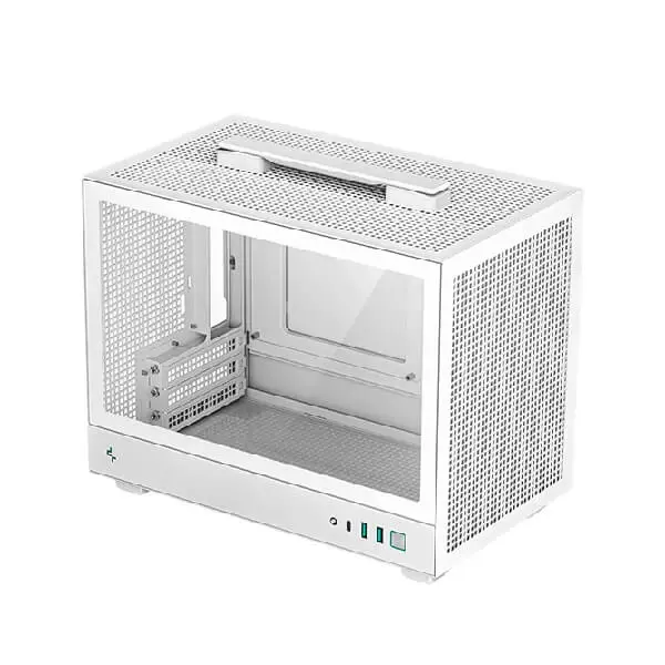 DeepCool CH160 White M-ATX Mini-Tower Cabinet With Tempered Glass Side Panel (White)