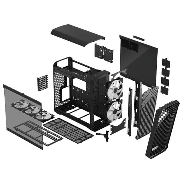 Fractal Design Torrent RGB Black TG Light Tint Mid-Tower ATX Cabinet with Front Mesh & Side Glass Panel