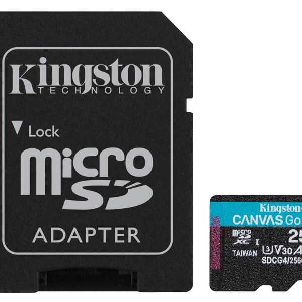 Kingston Canvas Go Plus 256GB micro SDXC Card With Adapter