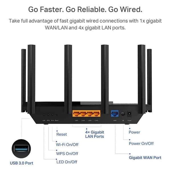 TP-Link Archer AX73 AX5400 Dual Band WiFi 6 Wireless Gigabit Router with MU-MIMO and OFDMA