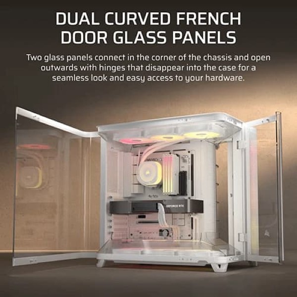 Corsair Air 5400 RS-R ARGB E-ATX Mid Tower Cabinet With Tempered Glass Side Panel White