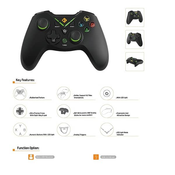 Cosmic Byte C3070W Nebula 2.4G Wireless Gamepad for PC/PS3 with Support for Windows XP/7/8/10