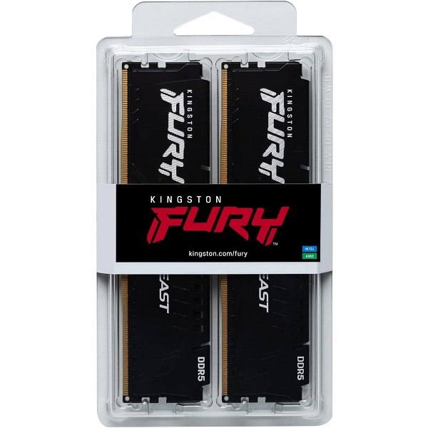 Kingston Fury Beast 32GB (16GB X 2) 6000Mhz CL30 DDR5 Desktop Memory With Intel XMP (Black)