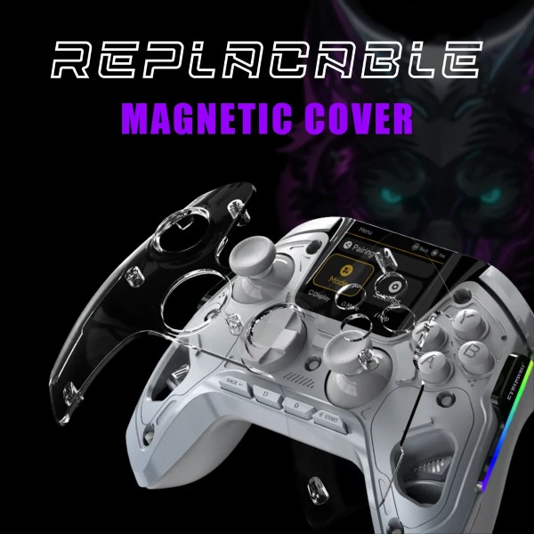 Cyberwolf Vision Alpha Wireless Gaming Controller with Display (White)