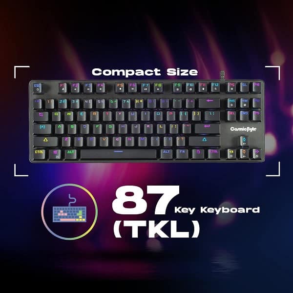 Cosmic Byte CB-GK-34 Firefly Ten-Keyless Wired RGB Mechanical Keyboard with Hot Swappable Outemu Red Switch (Black)
