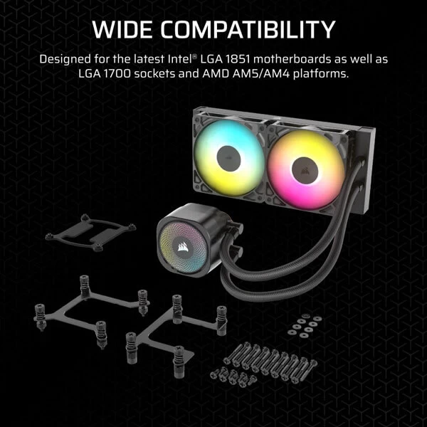 Corsair Nautilus 240 RS ARGB 240mm Liquid CPU Cooler (Black)