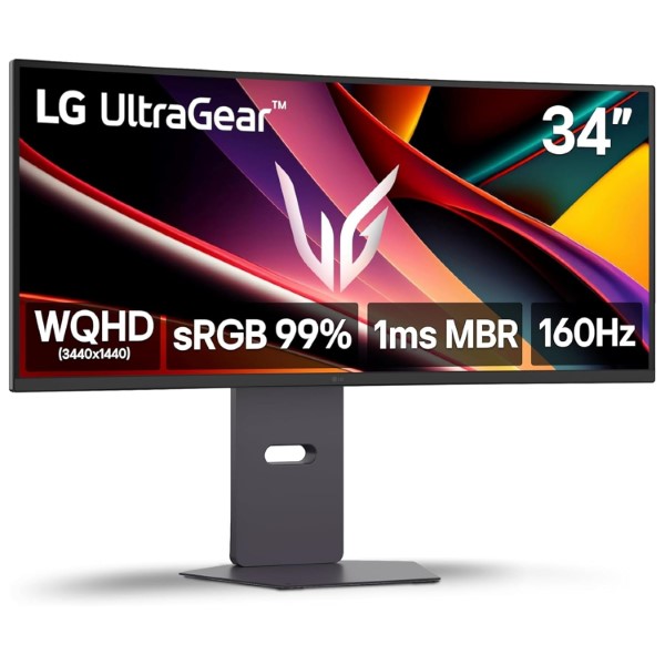 LG 34G600A-B Ultragear 34-Inch WQHD 160Hz 1ms VA Panel Curved Gaming Monitor Black