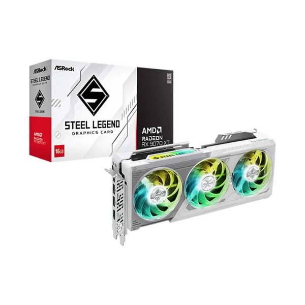AsRock Radeon RX 9070XT Steel Legend 16GB GDDR6 Graphics Card