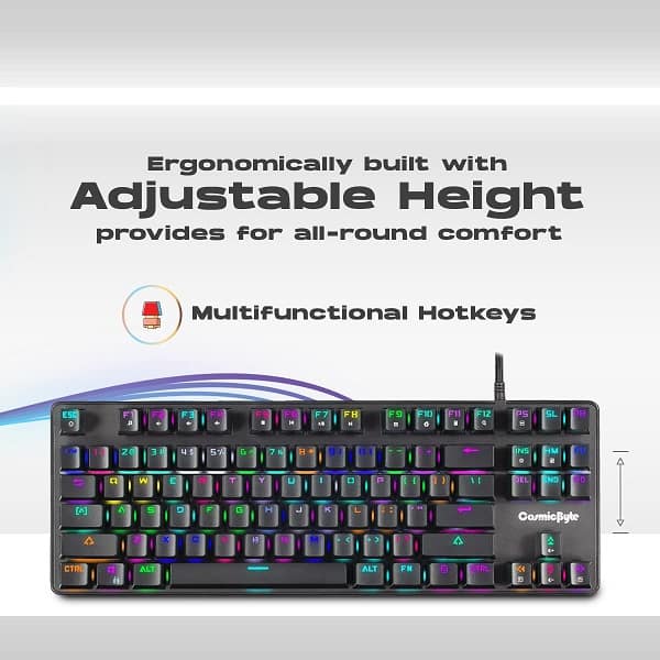 Cosmic Byte CB-GK-18 Firefly TKL RGB Mechanical Keyboard with Outemu Red Switches (Black)
