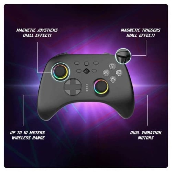 Cosmic Byte Stellaris Wireless Plus Wired Gamepad For PC (Black)