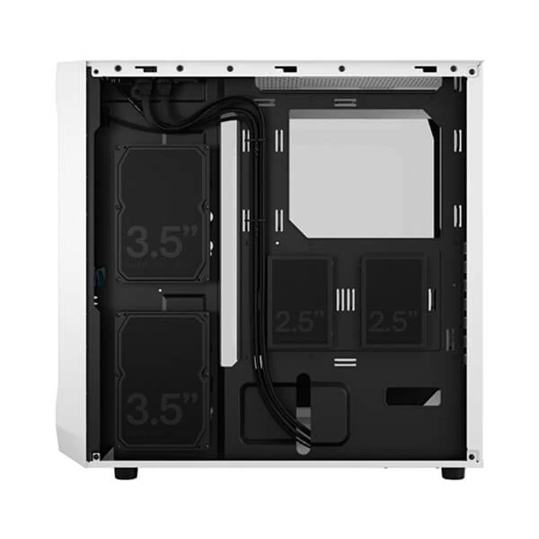 Fractal Design Focus 2 RGB WH Mid-Tower ATX Cabinet with Front Mesh and Tempered Glass Side Panel (White)