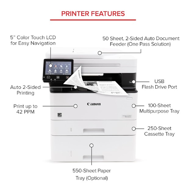 Canon ImageClass MF465DW All In One Laserjet Wireless Monochrome Printer
