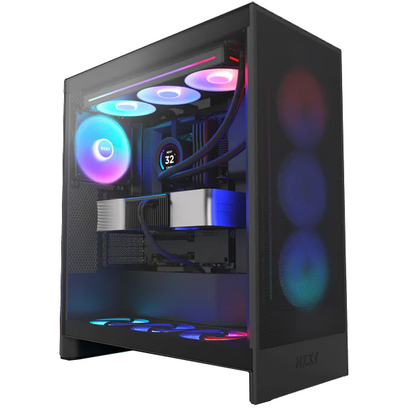 NZXT H7 Flow ATX Mid-Tower Case With RGB Fans (Black)