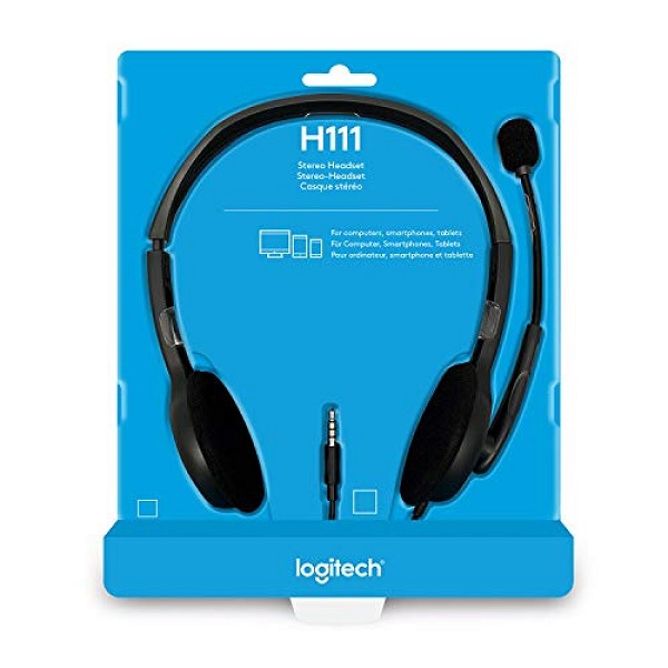 Logitech H111 Headphone with Noise Canceling Microphone and 3.5mm Jack